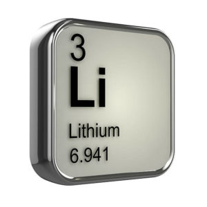 3d render of the lithium element from the periodic table